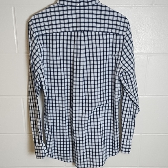 Chaps Navy and White Casual Button Down Shirt Long Sleeve - Picture 2 of 9